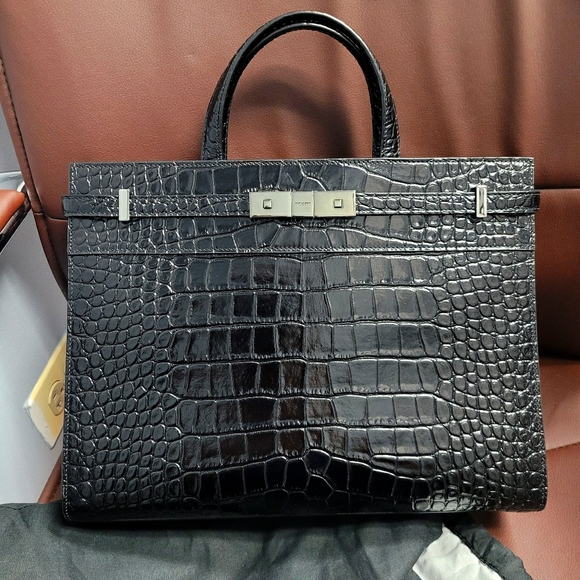 Small Manhattan black embossed crocodile - Picture 1 of 8